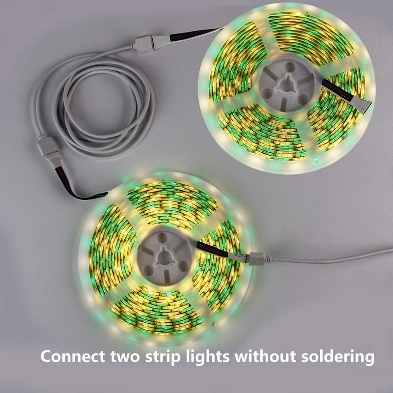 SUPERNIGHT RGBW 5Pin LED Extension Cable 2 Pack 6.5ft/2m Connector for 10 mm Wide 5050 and 3528 Indoor LED Strip Lights Extending Connection - Image 3